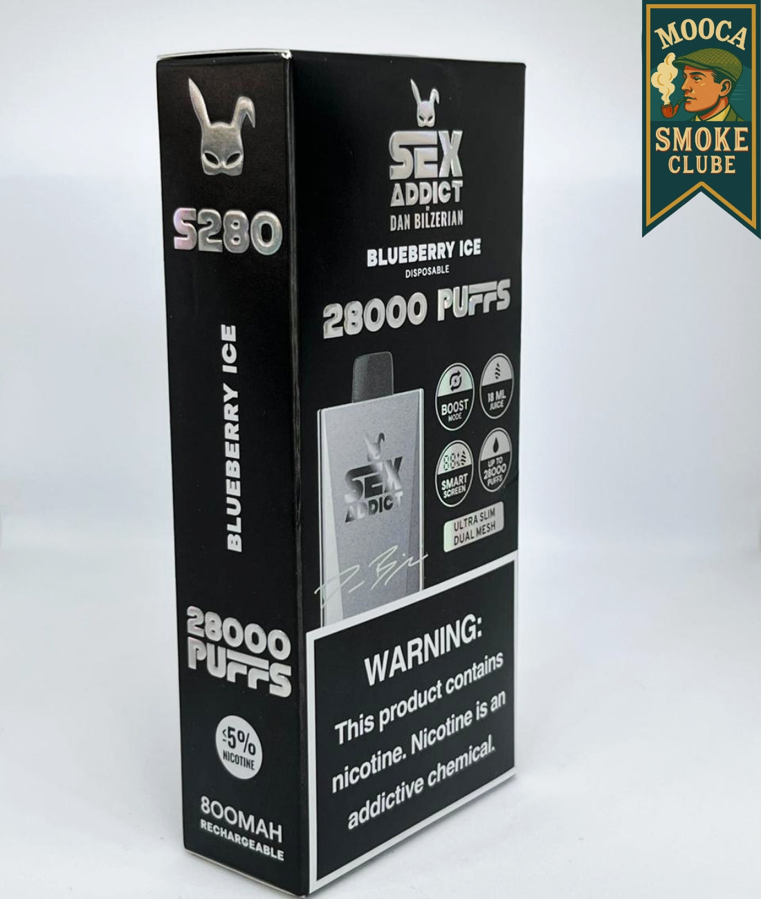 SEX ADDICT S280 – Blueberry Ice • 28.000 Puffs • Vape Descartável (Boost Mode + Dual Mesh + Smart Screen)