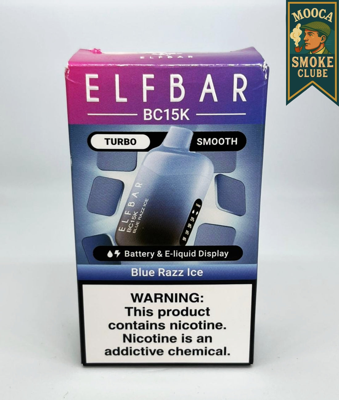 ELFBAR BC15K – Blue Razz Ice • 12.000–15.000 Puffs • Vape Descartável (Turbo + Smooth Mode + Mesh Coil + Display)