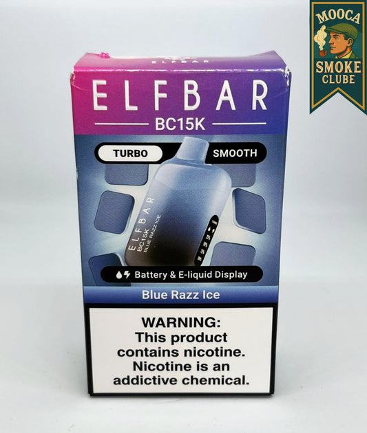 ELFBAR BC15K – Blue Razz Ice • 12.000–15.000 Puffs • Vape Descartável (Turbo + Smooth Mode + Mesh Coil + Display)