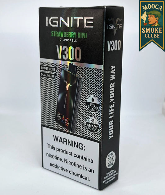 IGNITE V300 – Strawberry Kiwi • 30.000 Puffs • Vape Descartável (Dual Mesh + Boost Mode + Smart Screen)