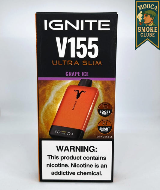 IGNITE V155 – Grape Ice • 15.500 Puffs • Vape Descartável (Ultra Slim + Boost Mode + Smart Screen)