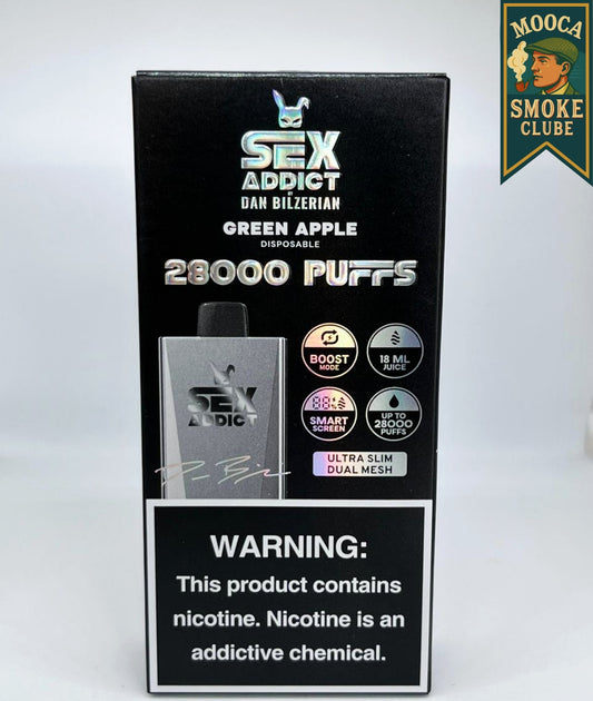 SEX ADDICT S280 – Green Apple • 28.000 Puffs • Vape Descartável (Boost Mode + Dual Mesh + Smart Screen)