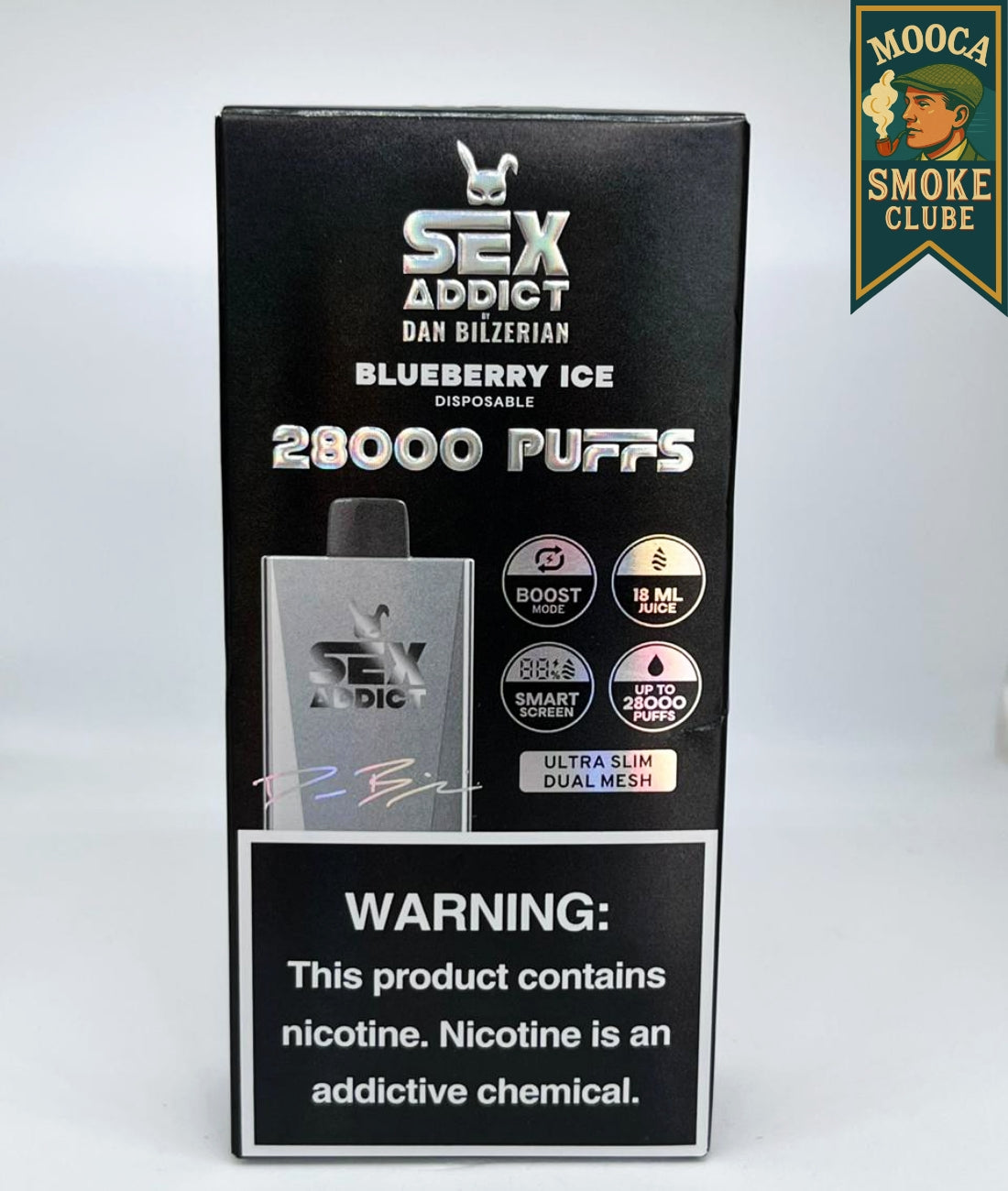 SEX ADDICT S280 – Blueberry Ice • 28.000 Puffs • Vape Descartável (Boost Mode + Dual Mesh + Smart Screen)