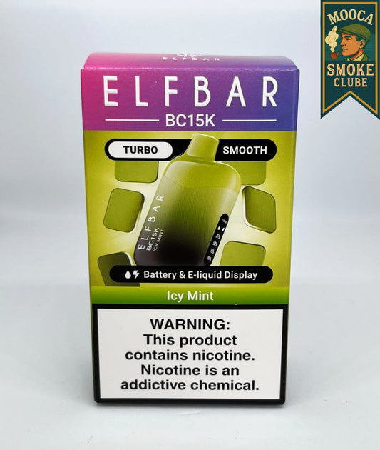 ELFBAR BC15K – Icy Mint • 12.000–15.000 Puffs • Vape Descartável (Turbo + Smooth Mode + Mesh Coil + Display)